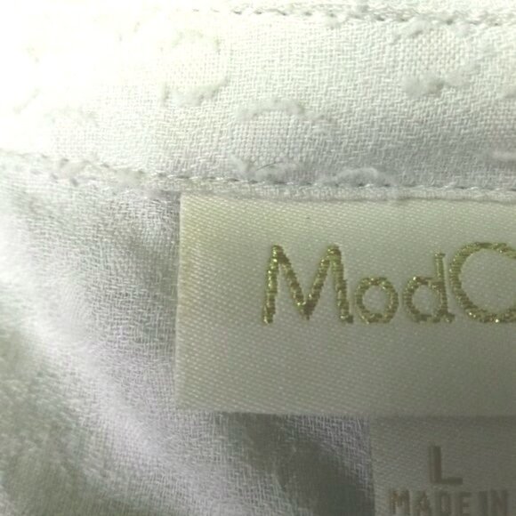 ModCloth L Blouse Womens Green Flutter Sleeve Button Popover Top Textured Fabric - Picture 12 of 12